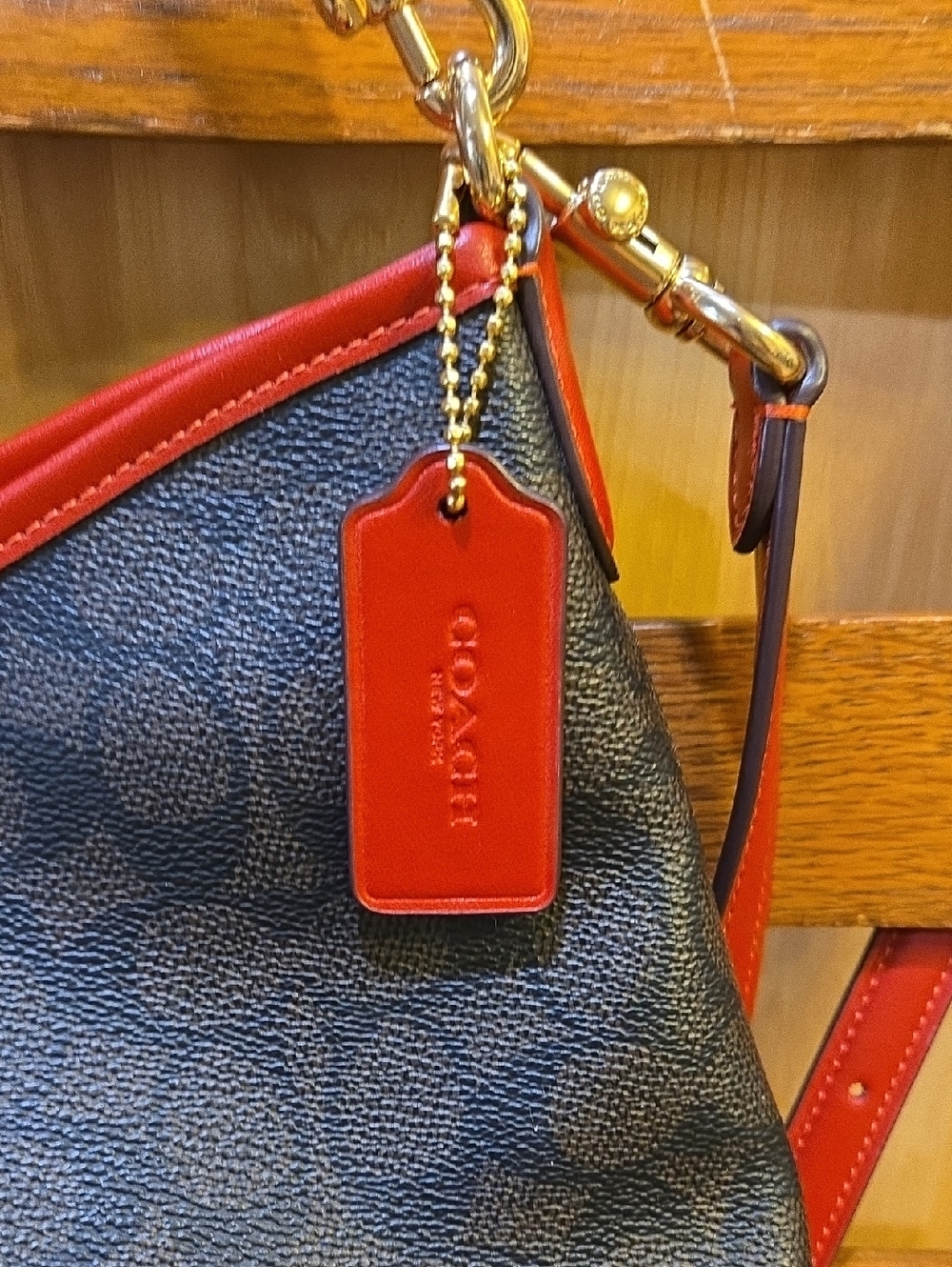 Coach Laurel In Dark Brown And Red - Picture 4 of 6